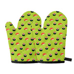 Salmon Sushi And Rolls Pattern Print Oven Mitts