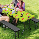 Salmon Sushi And Rolls Pattern Print Picnic Table Cover