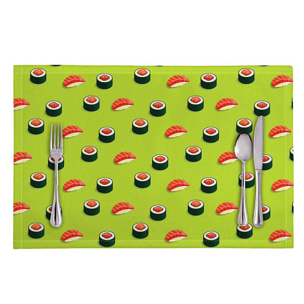 Salmon Sushi And Rolls Pattern Print Placemat