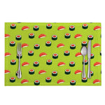 Salmon Sushi And Rolls Pattern Print Placemat