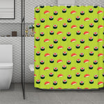 Salmon Sushi And Rolls Pattern Print Polyester Shower Curtain