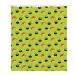 Salmon Sushi And Rolls Pattern Print Polyester Shower Curtain