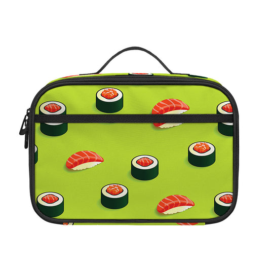 Salmon Sushi And Rolls Pattern Print Portable Lunch Bag