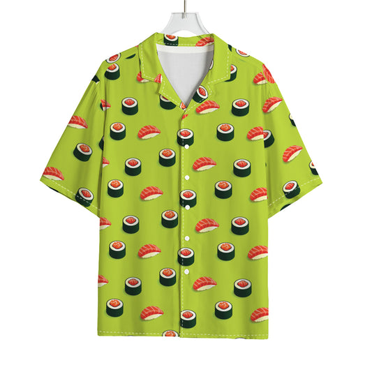Salmon Sushi And Rolls Pattern Print Rayon Hawaiian Shirt