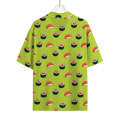 Salmon Sushi And Rolls Pattern Print Rayon Hawaiian Shirt