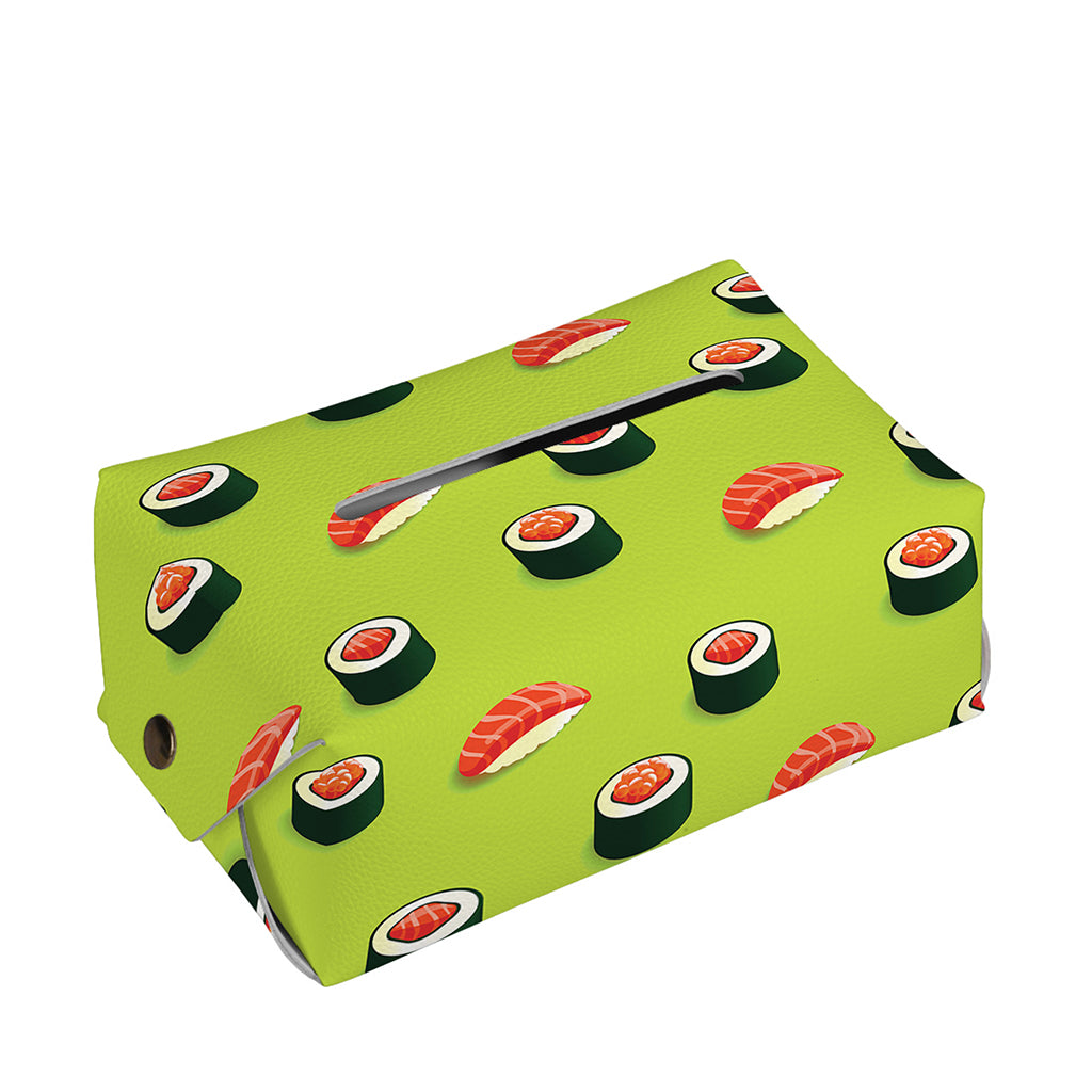 Salmon Sushi And Rolls Pattern Print Rectangle Tissue Box Cover