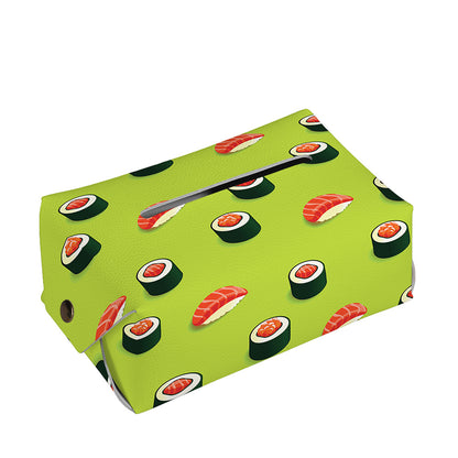 Salmon Sushi And Rolls Pattern Print Rectangle Tissue Box Cover
