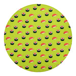 Salmon Sushi And Rolls Pattern Print Round Blanket