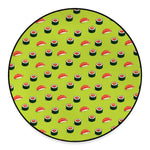 Salmon Sushi And Rolls Pattern Print Round Floor Mat