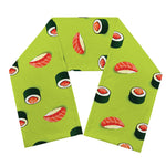 Salmon Sushi And Rolls Pattern Print Scarf
