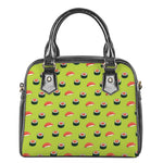 Salmon Sushi And Rolls Pattern Print Shoulder Handbag