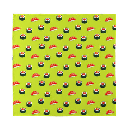 Salmon Sushi And Rolls Pattern Print Silk Bandana