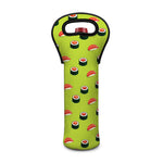 Salmon Sushi And Rolls Pattern Print Single Neoprene Wine Tote