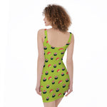 Salmon Sushi And Rolls Pattern Print Sleeveless Bodycon Dress