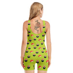 Salmon Sushi And Rolls Pattern Print Sleeveless One Piece Swimsuit