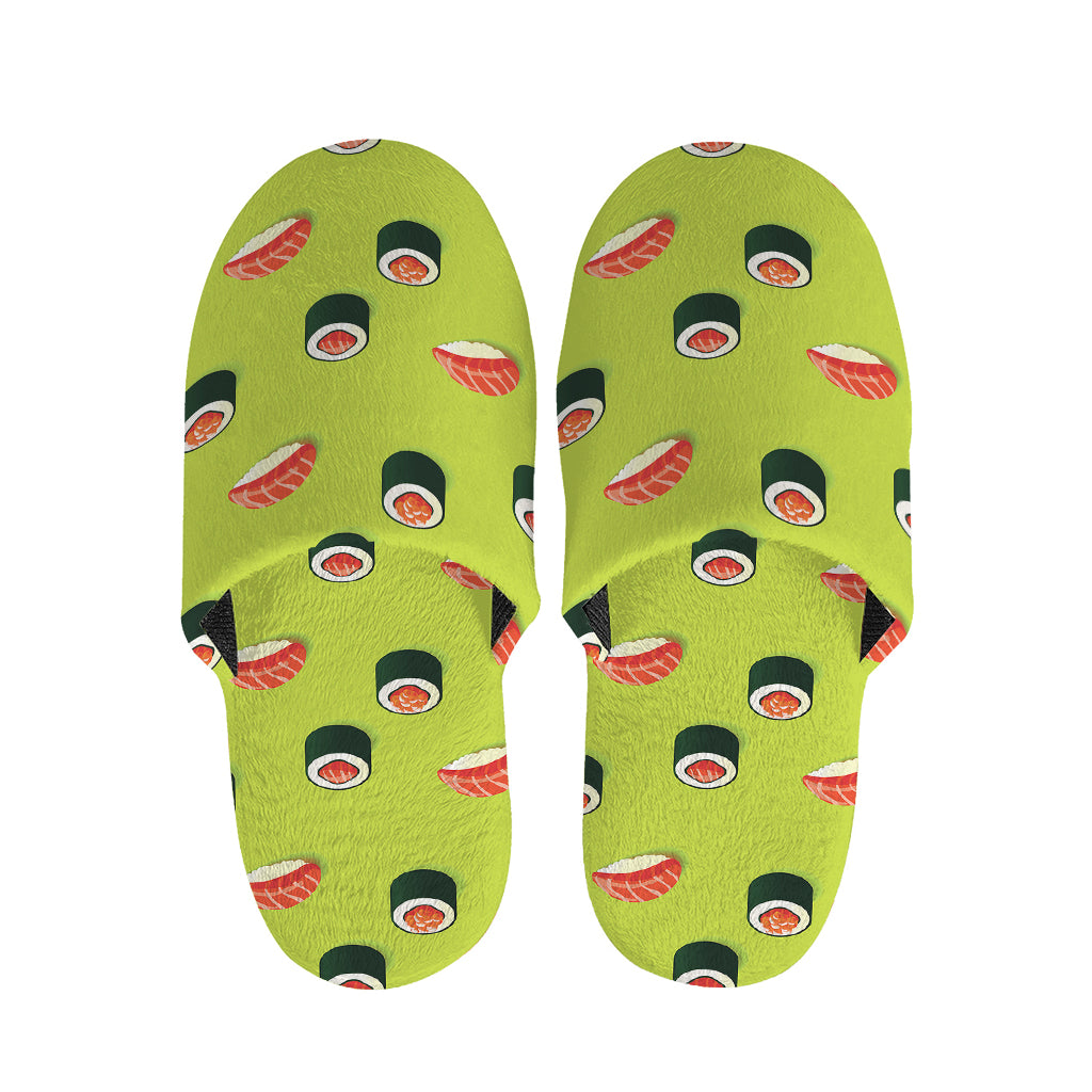 Salmon Sushi And Rolls Pattern Print Slippers