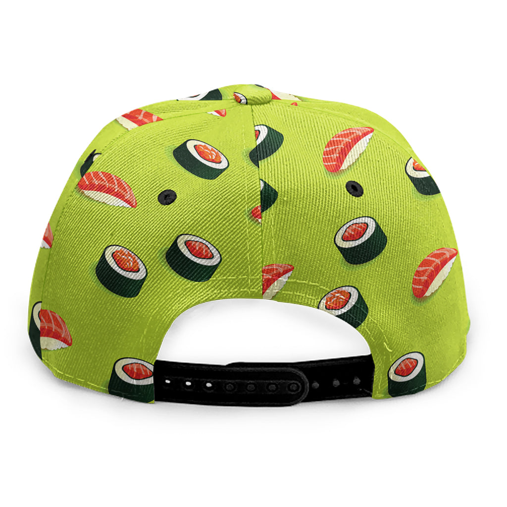 Salmon Sushi And Rolls Pattern Print Snapback Cap