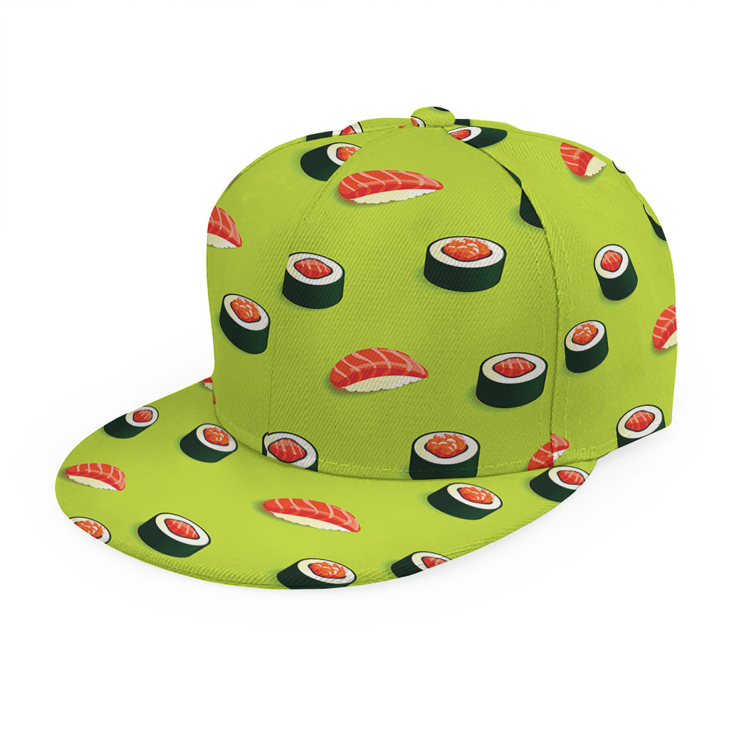 Salmon Sushi And Rolls Pattern Print Snapback Cap