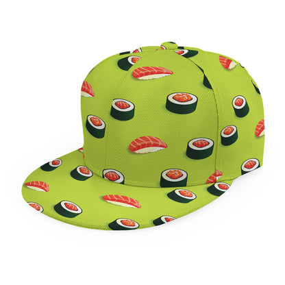 Salmon Sushi And Rolls Pattern Print Snapback Cap
