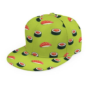 Salmon Sushi And Rolls Pattern Print Snapback Cap