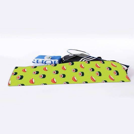 Salmon Sushi And Rolls Pattern Print Sports Towel