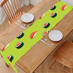 Salmon Sushi And Rolls Pattern Print Table Runner