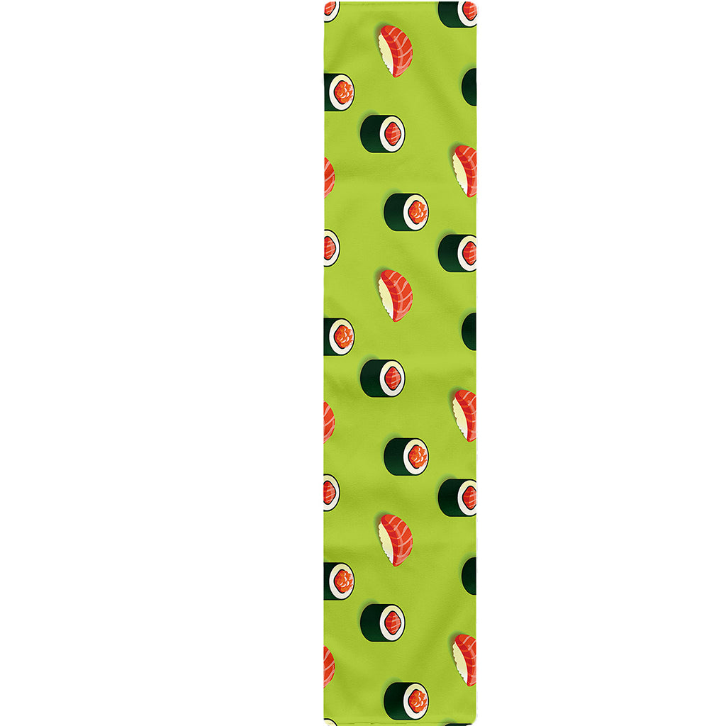 Salmon Sushi And Rolls Pattern Print Table Runner