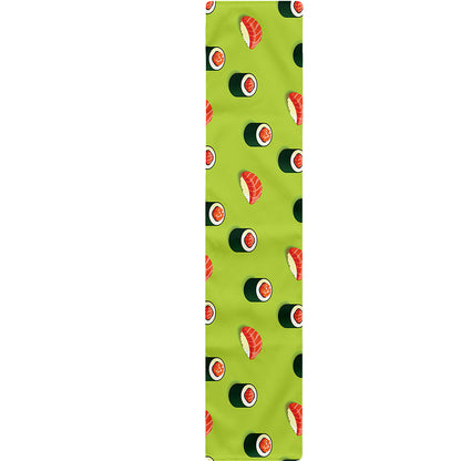 Salmon Sushi And Rolls Pattern Print Table Runner
