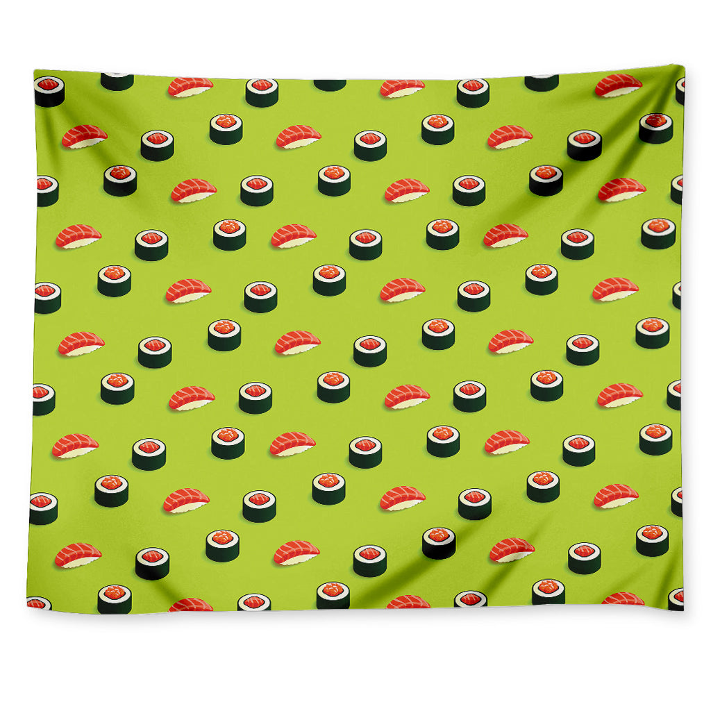 Salmon Sushi And Rolls Pattern Print Tapestry
