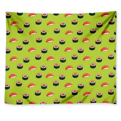 Salmon Sushi And Rolls Pattern Print Tapestry