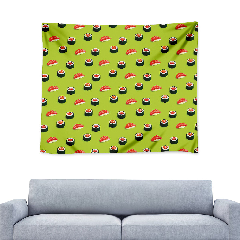 Salmon Sushi And Rolls Pattern Print Tapestry
