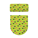 Salmon Sushi And Rolls Pattern Print Toilet Lid And Tank Cover Set