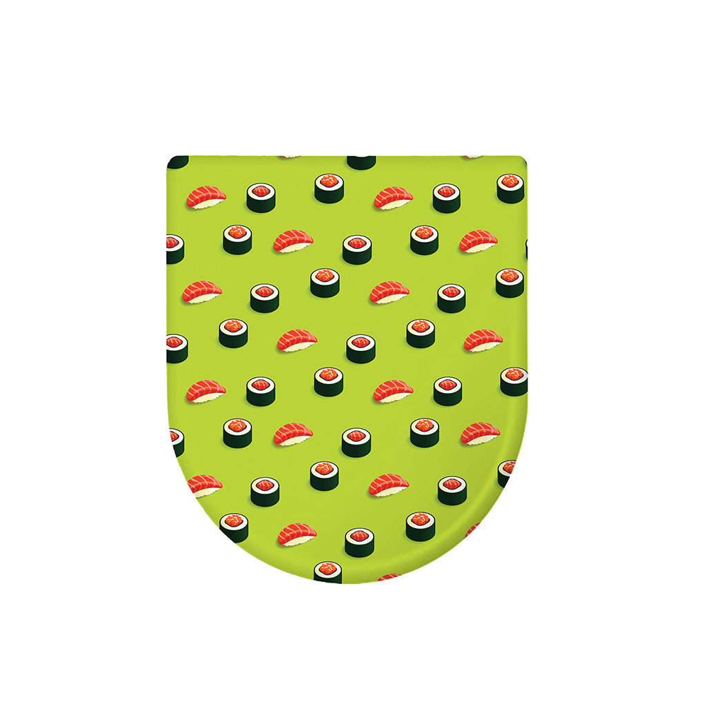 Salmon Sushi And Rolls Pattern Print Toilet Lid Cover