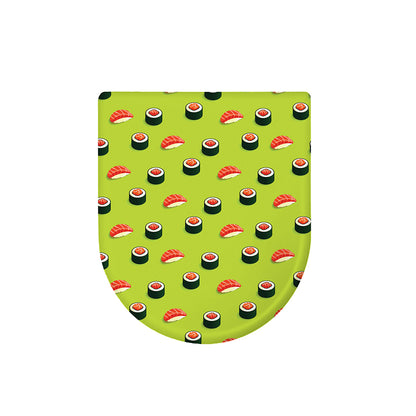 Salmon Sushi And Rolls Pattern Print Toilet Lid Cover