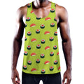 Salmon Sushi And Rolls Pattern Print Men's Workout Tank Top