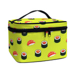Salmon Sushi And Rolls Pattern Print Travel Makeup Bag