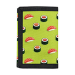Salmon Sushi And Rolls Pattern Print Trifold Wallet