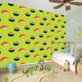 Salmon Sushi And Rolls Pattern Print Wall Sticker