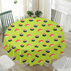 Salmon Sushi And Rolls Pattern Print Waterproof Round Tablecloth