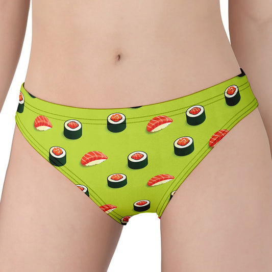 Salmon Sushi And Rolls Pattern Print Women's Panties