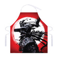 Samurai And Crow Print Adjustable Apron