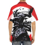 Samurai And Crow Print Aloha Shirt