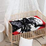 Samurai And Crow Print Baby Crib Sheet