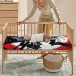 Samurai And Crow Print Baby Crib Sheet