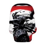 Samurai And Crow Print Baby Seat Cover