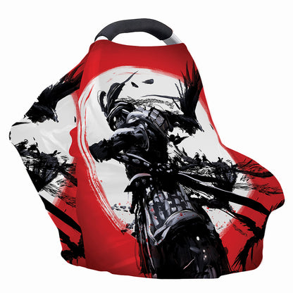 Samurai And Crow Print Baby Seat Cover