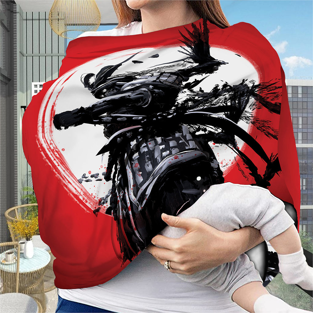 Samurai And Crow Print Baby Seat Cover