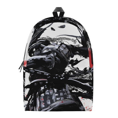 Samurai And Crow Print Backpack