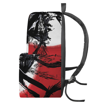 Samurai And Crow Print Backpack