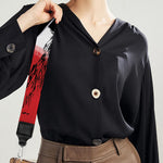 Samurai And Crow Print Bag Strap